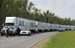 commercial trucks on highway